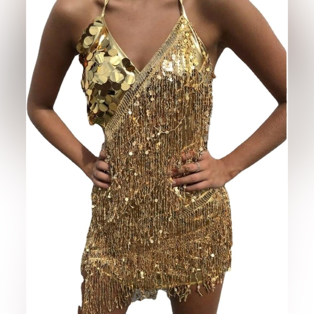 Gold Woman Dress
